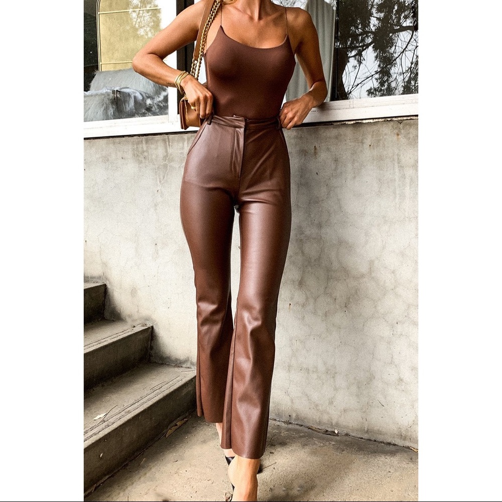 Brown leather pants by MESHKI